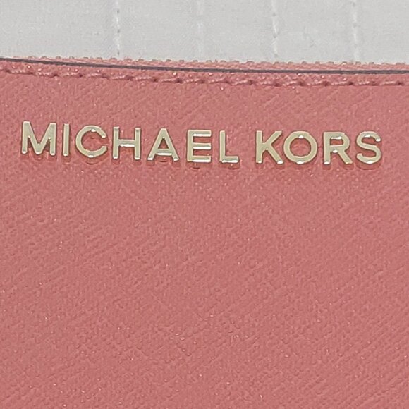 NWOT Michael Kors Orange Small Top Zip Coin Pouch w/ID Keychain Cardholder - Picture 2 of 10